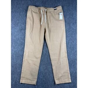 Rip Curl Men's Tan Straight Fit Elastic Waist Drawstring Pants XXL